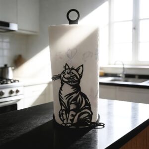Cat-Shaped Kitchen Countertop Paper Towel Holder