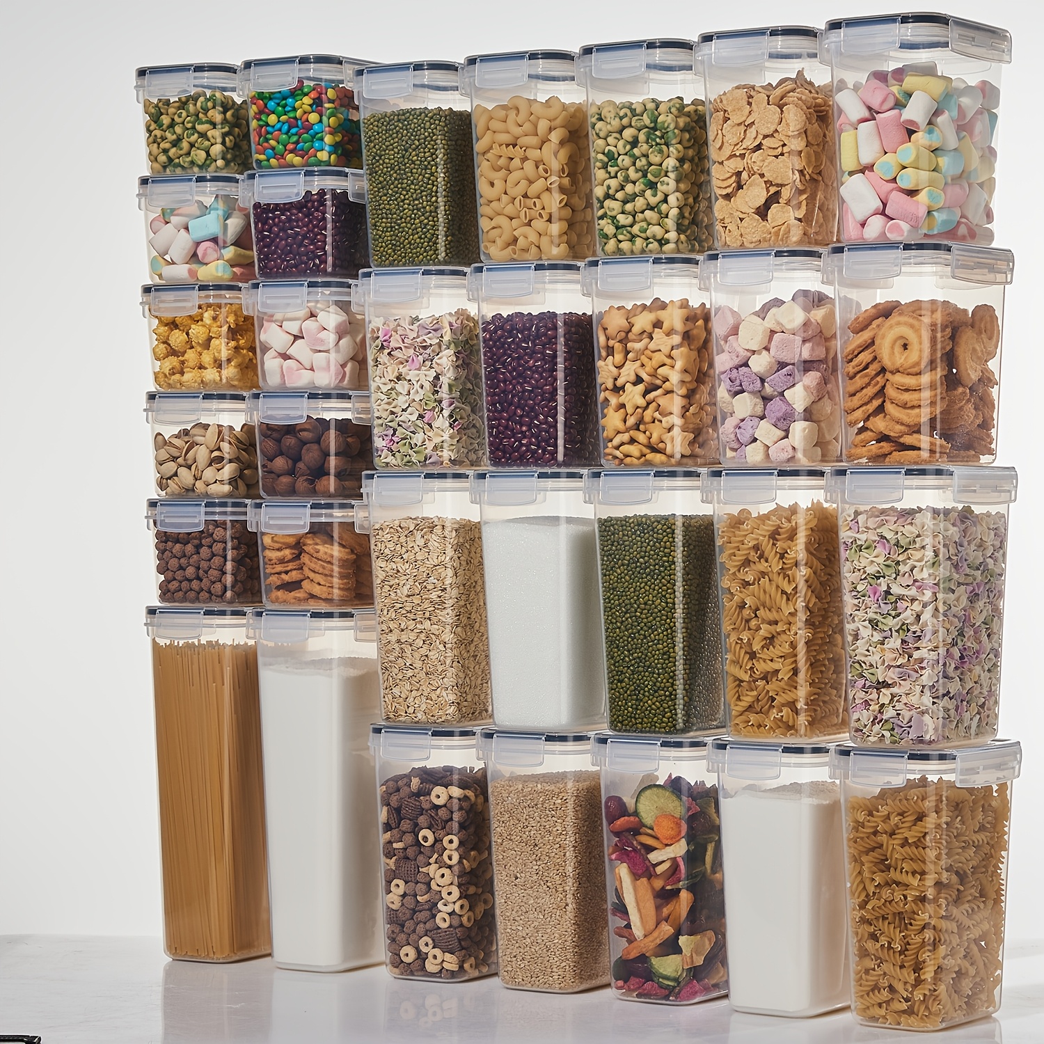 64Pcs (32Pcs Jars And 32Pcs Lids) Food And Dish Transport