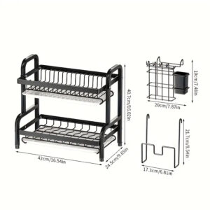3-Tier Extra Large Stainless Steel Metal Dish Rack