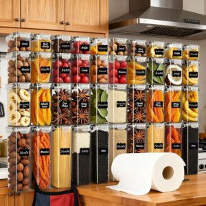 48/24/20/12Pcs (24/12/10/6 Jars+24/12/10/6 Lids) Sealed For Food Storage Containers Plastic