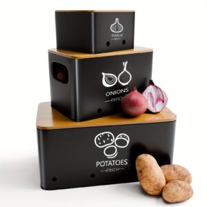 Set Of 3 Vegetable Storage Containers Jar For Storing Potatoes