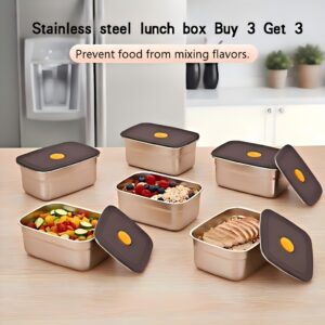 Buy 3 Get 3 Free 6Pcs Airtight Stainless Steel Food