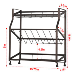 3-Tier Spice Rack Industrial Counter Shelf Desktop Storage Organizer Standing