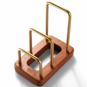 A Classic Wooden Cutting Board Storage Rack