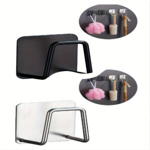 Self-Adhesive Utility Wall Hooks - Black And Silver