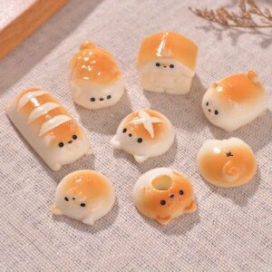 Collectible Figurines, Shiba Inu Bread Miniature Landscape Resin Desktop Ornament, DIY Donut Accessories & Car Decor
