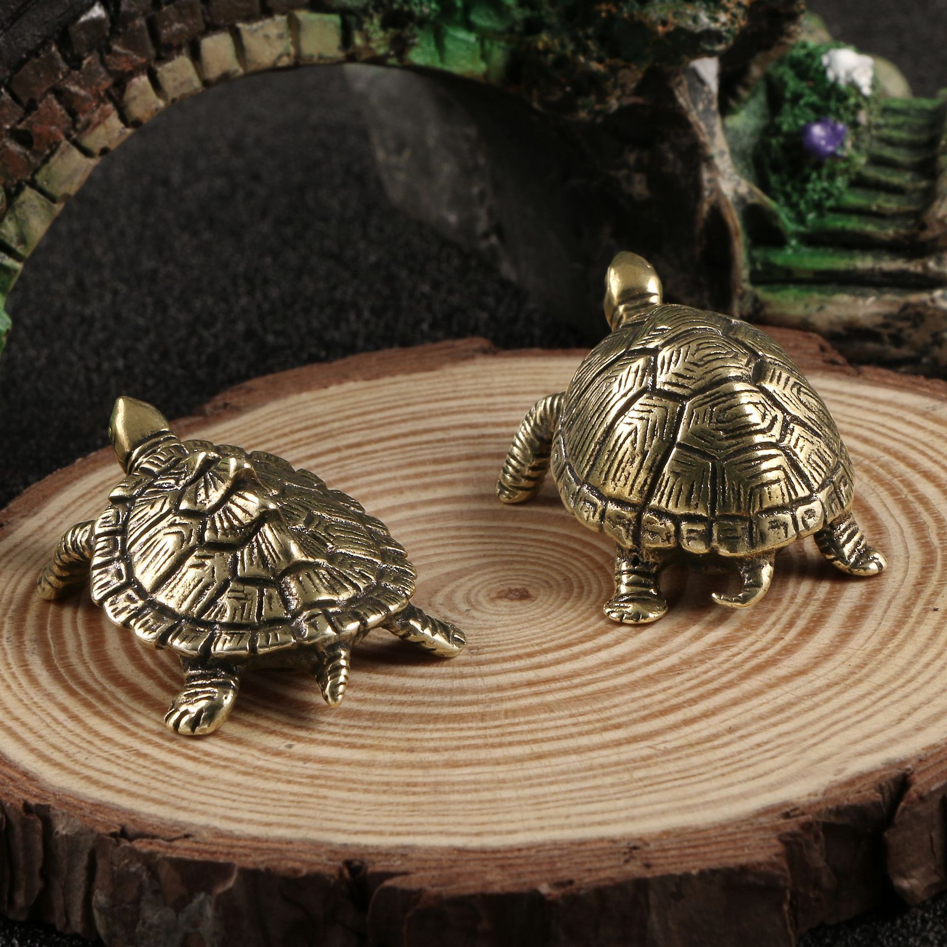 Solid Brass Turtle Wealth Figurine Ornament