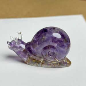 [Amethyst|Lucky Snail] Amethyst Lucky Snail | Handmade Crystal Raw Figurine | Collectible Decor, Christmas Gift