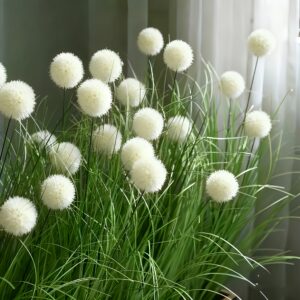 4pcs Artificial Tall Grass Plant with White Balls