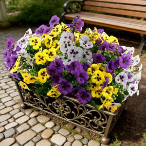 20 Bouquets Of Artificial Flowers: Pansies And Daisies