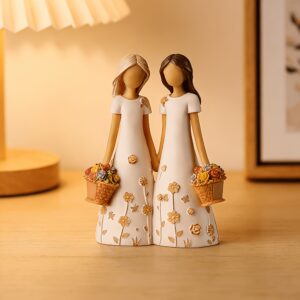 Sisters Figurine in a Friendship Basket