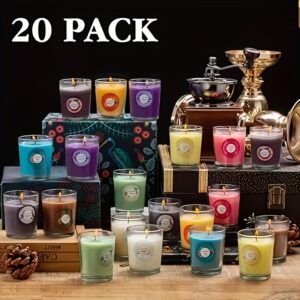 20 Pack Strong Scented Soy Wax Candles in Glass Jars