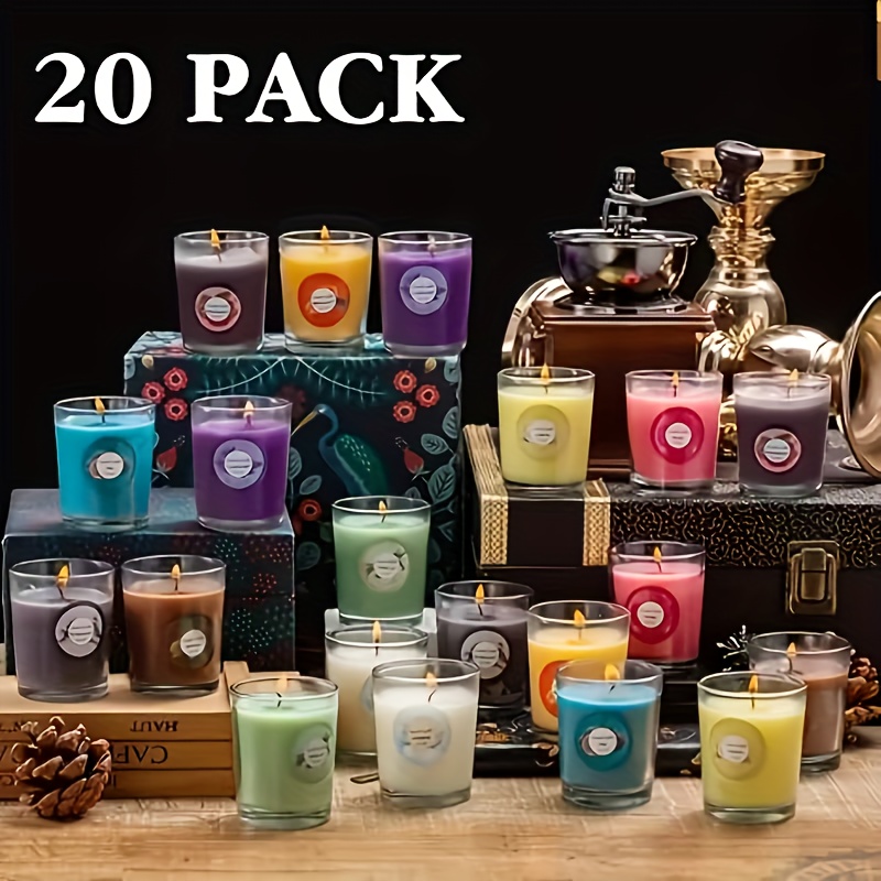 20 Pack Strong Scented Soy Wax Candles in Glass Jars
