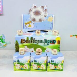 Random 3pcs New Cat Performing Artist Cute Figurine Set